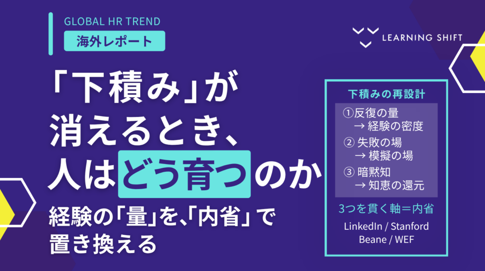 【海外HRトレンド】”下積み”が消えるとき、人はどう育つのか